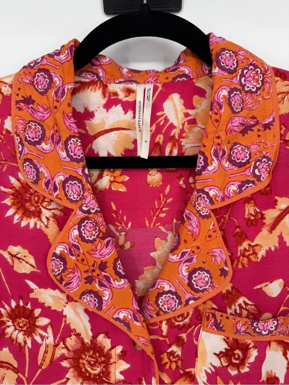 Anthropologie Floral Pajama Top Small Lounge Button Up Boho Cottagecore Feminine